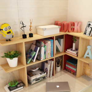 Small Table DIY Table Boxes Bookshelf,simple Wooden <strong>Book</strong> <strong>Shelf</strong> <strong>on</strong> Desk - Product Image 2