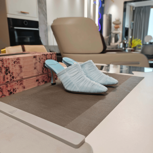 Jimmy Sheer - Mules de tacón de aguja con malla fruncida y punta en pico, ideales para bodas, fiestas, eventos nocturnos y cócteles - Product Image 4