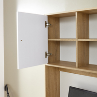 Poste de travail en bois de chêne avec socle, espace de rangement de grande capacité, pour Gamer, bureau d'ordinateur