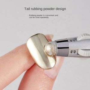 Bolígrafo multifuncional 4 en 1 de plástico para decoración de uñas, diseño antirrollos, herramienta artística para dibujar con polvo cromado, para salón, DI0028, 14,2 cm - Product Image 4