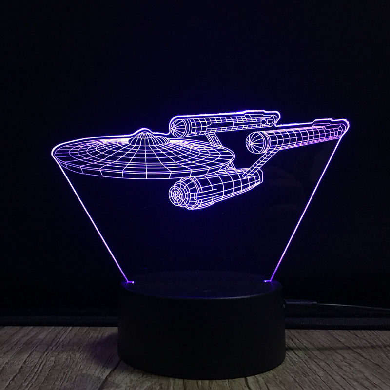 Lámpara 3D Mesa Luz de noche Lámpara de ilusión óptica 3D Lámpara que cambia de color 7 LED