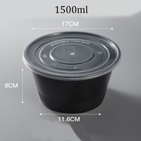 Vente en gros Passe au four à micro-ondes Boîte à lunch ronde jetable noire Épaissie Restauration rapide Bassin à soupe Bol Écrevisse Hot Pot Boîte à emporter