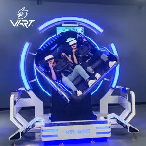 Kundong vr simulador de realidade virtual vr, simulador de equipamento de jogo 9d com 2 assentos, cadeira dupla 360, ovo 9d