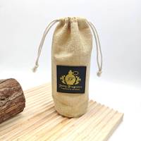 Sac à vin en lin réutilisable avec cordon de serrage OEM, de qualité supérieure, pour l'emballage de cadeaux de vin, cadeau de mariage