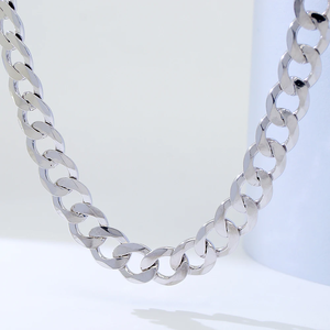 Collana a Catena con Maglie a Diamante da 7mm in Argento Sterling 925, Gioielli da Uomo, Prezzo all'Ingrosso di Fabbrica - Product Image 2