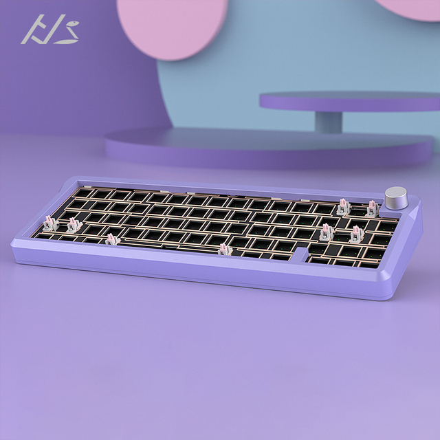 65% CNC Aluminum Case RF4 Position Plate Gasket Hot-Swap Barebones Wired RGB Mechanical Keyboard Kit