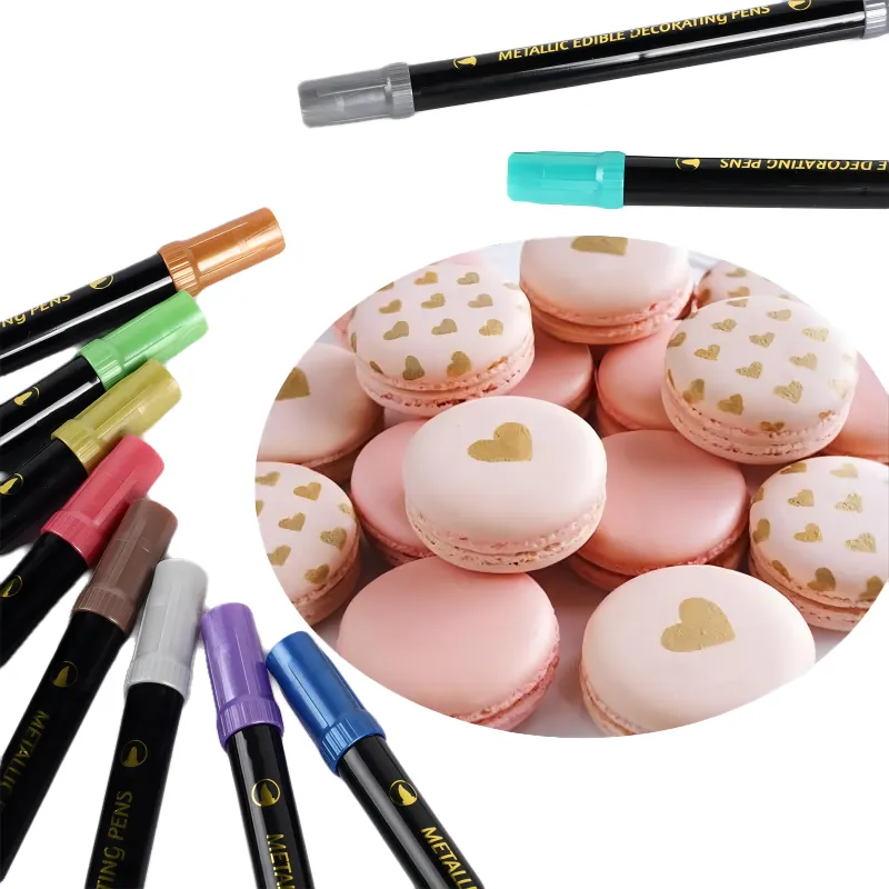 Food Grade Simmering Pens Metallic Food Coloring Markers For Cookie Cake Cupcake Fondant Baking Decorating