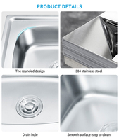 Évier de cuisine à une cuvette à montage supérieur K-10050D en acier inoxydable avec évier à linge d'angle à égouttoir