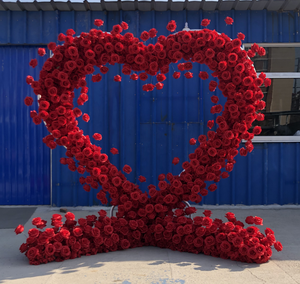 L-HFA002 Wholesale Wedding <b>Flower</b> Arch Artificial <b>Flowers</b> Wedding Arch Heart <b>Flower</b> Arch Backdrop <b>Arrangement</b> for Event De - Product Image 5