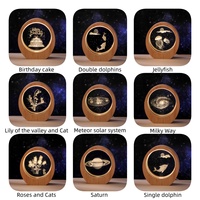 Cadeau de la Saint-Valentin, lampe boule de cristal 3D, rotation à 360 degrés, gravure au laser, planète, galaxie, veilleuse pour cadeaux et décoration intérieure