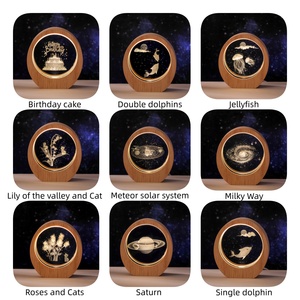 Lámpara de Bola de Cristal 3D con Grabado Láser de Galaxia y Planeta, Rotación de 360 Grados, Luz Nocturna para Regalos y Decoración del Hogar, Regalo de San Valentín - Product Image 3