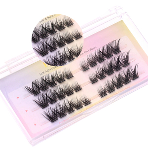 Nueva Serie <span class=keywords><strong>de</strong></span> Extensiones <span class=keywords><strong>de</strong></span> <span class=keywords><strong>Pestañas</strong></span> en Racimo Pre-Encoladas con Logotipo Personalizado, Resistentes al Agua, Volumen Grueso 3D, Sin Pegamento, <span class=keywords><strong>Pestañas</strong></span> Postizas <span class=keywords><strong>de</strong></span> Longitud Mixta - Product Image 1