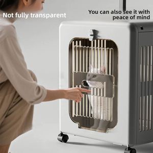 Foldable ABS 4-<b>Wheel</b> Waterproof Pet Cart <b>Suitcase</b> for Cats Dogs Large Capacity Portable Outdoor All-Season Aviation Luggage Case - Product Image 5