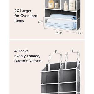 Over The Door Organizer 20 Pockets Dark Grey Hanging <b>Storage</b> For <b>Shoes</b> And Clothing Neatening Behind Doors On Walls - Product Image 6