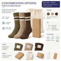 Coffret Cadeau Éco-responsable en Fibre, Trois Paires, Tons Terre, Emballage Naturel Texturé, Adaptation Naturelle, Transparence du Contenu, Conseils d'Entretien, Renforcé