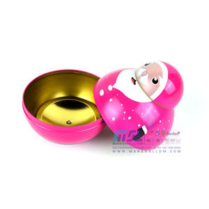 Caja de hojalata con forma de vaso Roly-poly Santa Muñeco de nieve Navidad Tin Prink Color - Product Image 2