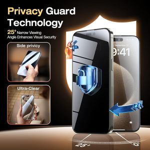 Protection d'écran en verre trempé anti-poussière <span class=keywords><strong>Magix</strong></span> Box pour iPhone 17 16 15 avec applicateur sans bulles et outil d'installation transparent - Product Image 5