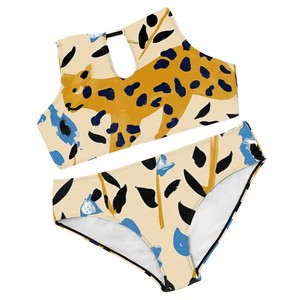 Traje de baño de 2 piezas de cintura alta y talla grande personalizable con imagen personalizada Sujetador push up XXS Impresión digital Logotipo personalizado - Product Image 1