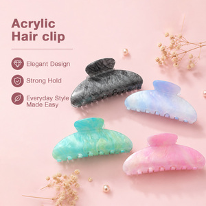 Global Shipping Custom Logo Acrylic Hair <b>Clip</b> Strong <b>Spring</b> <b>Clip</b> Beautiful Texture Various Colors Durable Portable for Gift - Product Image 2