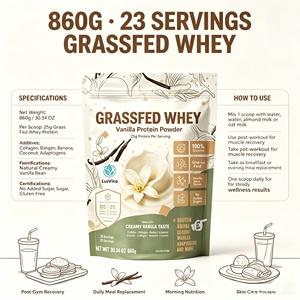 Poudre de Smoothie Protéiné avec 25g de <span class=keywords><strong>Whey</strong></span> de Bovin Élevé en Pâturage et 10g de Collagène, Champignons Fonctionnels, Saveur Crème Vanille ODM/OEM - Product Image 5