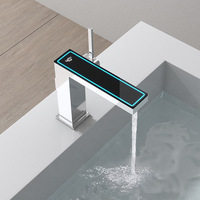 Robinet de lavabo intelligent en laiton pour eau chaude et froide, robinet de lavabo numérique avec affichage LED pour salle de bain