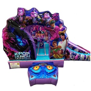 Château gonflable K-pop Demon Hunters avec toboggan, château de saut pour filles de couleur violette avec toboggan combiné - Product Image 4