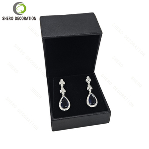 Custom Logo Black Leather Jewelry <b>Ring</b> <b>Box</b> Hinged Square Velvet Interior Elegant Gift Packaging for Engagement - Product Image 3