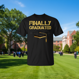 Camiseta de Graduación con Estampado Negro y Dorado, Talla M para Hombre - Product Image 3