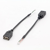 Cable de ensamblaje USB-A hembra a JST PH XH de paso de 1.0mm, 1.25mm, 1.5mm con cubierta de PVC y núcleo de cobre