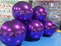 Ballon sphérique flottant géant irisé brillant, disque gonflable miroir, couleur personnalisable, réutilisable, en PVC+LASER