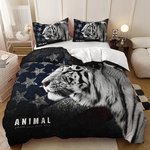 <span class=keywords><strong>Housse</strong></span> <span class=keywords><strong>de</strong></span> <span class=keywords><strong>couette</strong></span> en polyester personnalisée avec photo, imprimée en 3D, écologique, motif <span class=keywords><strong>Tigre</strong></span> Rose Rouge, pour chambre à coucher - Product Image 6