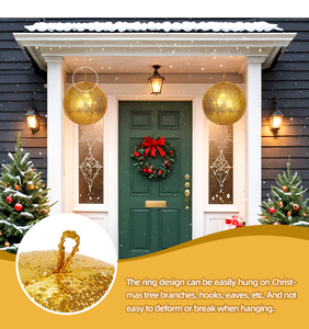 Vàng sáng bóng lưới PVC tắm đồ chơi trang trí <span class=keywords><strong>Inflatable</strong></span> khổng lồ giáng sinh Glow bóng - Product Image 6