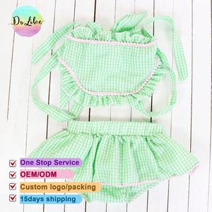 Seersucker UPF50 + Niñas Trajes de baño Bebé Traje de baño Niñas Ruffle Bikini Traje de baño Ropa de playa para niños - Product Image 1