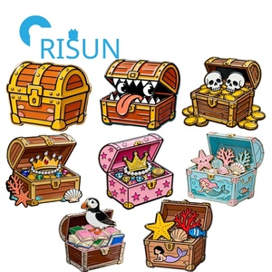 Pin de Solapa Personalizado de Viajero Explorador con Tesoro Maravilloso, Pin de Esmalte, Broches de Metal, Perla, Cofre del Tesoro Pirata, Pin de Esmalte Imitación - Product Image 1