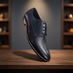 Mocasines de Hombre Negros de Cuero Genuino con Cordones, Zapatos de Vestir con Punta de Piel de Vacuno, Ligeros, Cómodos y Duraderos - Product Image 3