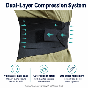 Cinturón de Soporte <span class=keywords><strong>Lumbar</strong></span> Elástico, Almohadilla Ergonómica Moldeada para la Espalda, Correas de Compresión de Doble Capa para Alivio Diario del <span class=keywords><strong>Dolor</strong></span> de Espalda y <span class=keywords><strong>Hernia</strong></span> - Product Image 4