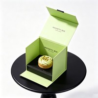 Boîte à gâteau pliable en carton, logo personnalisé imprimé, emballage alimentaire en papier pliable de qualité alimentaire pour gâteau, dessert, nourriture à emporter
