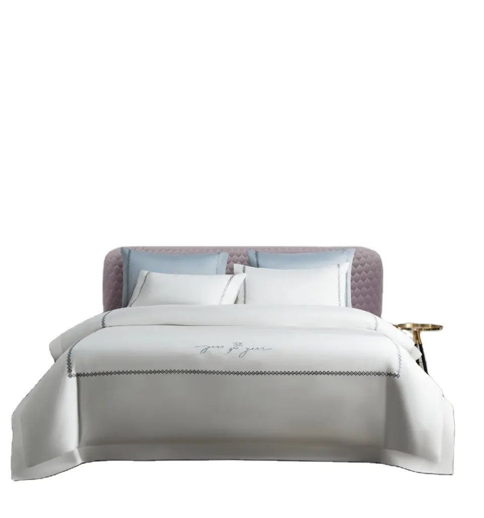 Luxus Stickerei Bettwäsche-Sets 100% Baumwolle Bettlaken-Set Großhandel für den Heimgebrauch Tröster-Set