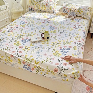 Juego <span class=keywords><strong>de</strong></span> Sábanas 100% Algodón, Tamaño Queen, Percal, Frescas, Transpirables, Cómodas, Diseño Floral, para Cama - Product Image 3