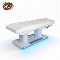 Table de massage électrique professionnelle pour soins du visage avec lumière d'ambiance LED, lit de massage électrique inclinable pour cils, table de spa