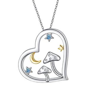 Collier pendentif tendance et mignon, bijoux de style créatif, mode originale, simple, étoile, lune, champignon, cœur, chaîne à maillons, filles, personnalisé - Product Image 1