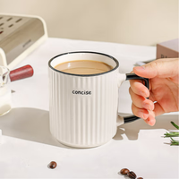 Tasses en céramique classiques de haute qualité en stock, compatibles lave-vaisselle, avec poignée confortable pour le bureau, mugs à thé et à café
