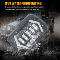 Phares LED carrés Arrow Angel Eyes 5x7 7x6 pouces avec DRL et clignotants, remplacement universel pour Cherokee Truck