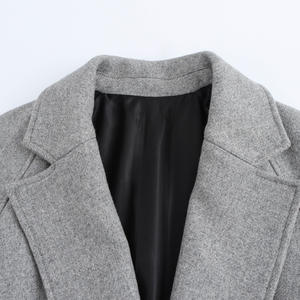 معطف KP&ZA نسائي طويل وأنيق بتصميم كلاسيكي لفصلي الخريف والشتاء، لباس خارجي كاجوال بسحاب مع بطانة من الصوف وفرو الأرانب، مصبوغ ومسامي للسيدات - Product Image 6