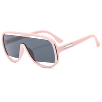 Gafas de Sol de Gran Tamaño y Alta Calidad con Diseño Hueco de una Pieza, Gafas de Sol de Moda Extra Grandes con Protección UV400 para Mujer