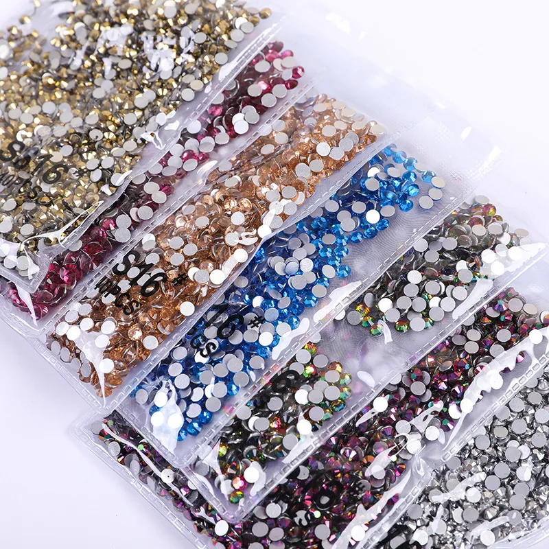 Shuaizhi SS3 - SS30 Atacado Em Massa Solta Flat Back Não Hot Fix Strass De Cristal Para Decoração De Unhas