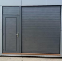 Puerta de Garaje Seccional Enrollable de Aluminio Gris Antracita RAL 7016, Aislada, con Ventanas Acrílicas Transparentes, para Villa