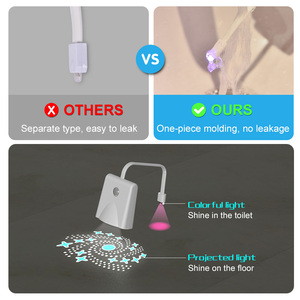 Smart Sensor-Activated Toilet LED Night Light — Rechargeable, <b>RGB</b> Color-Changing, with Projection Patterns Bathroom Toilet - Product Image 4