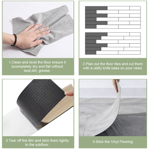 Precio de Fábrica, Fácil Instalación, Baldosas de PVC Antideslizantes para Interiores, Piso Vinílico Resistente al Agua para Interiores - Product Image 3