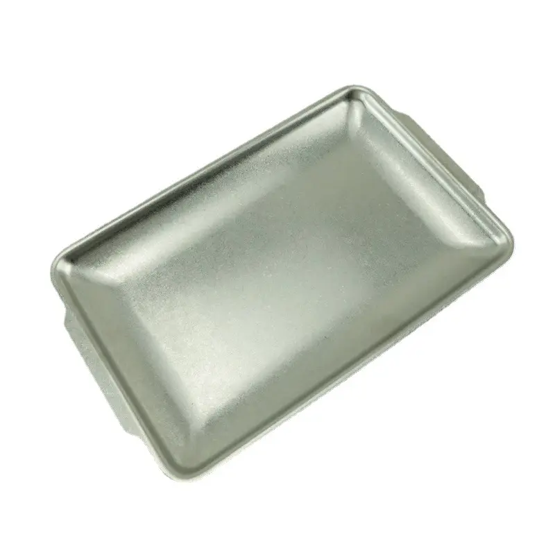 2023 New Design Japanese Vintage Style Delicate Table Decor Stainless Steel Square Silver Snack Fruit Serving Plate Dinner Plate